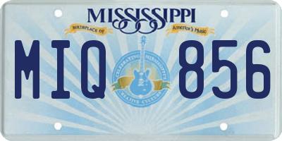 MS license plate MIQ856