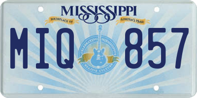 MS license plate MIQ857