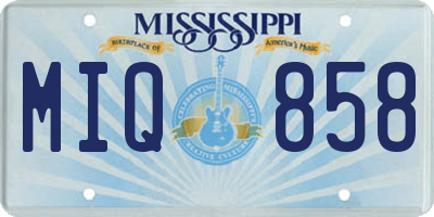 MS license plate MIQ858