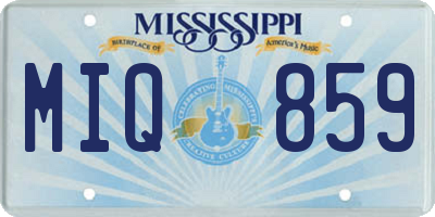 MS license plate MIQ859