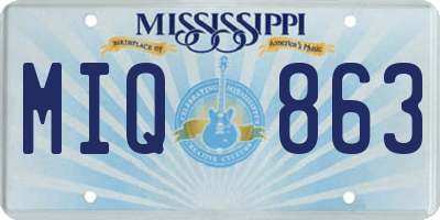 MS license plate MIQ863