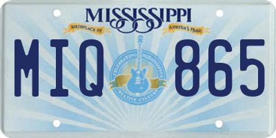 MS license plate MIQ865