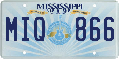 MS license plate MIQ866