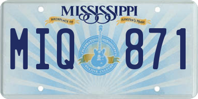 MS license plate MIQ871