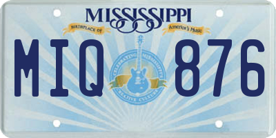 MS license plate MIQ876