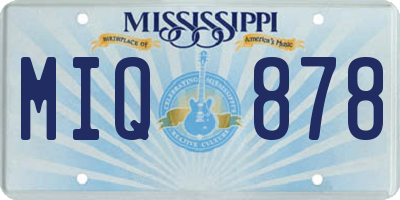 MS license plate MIQ878