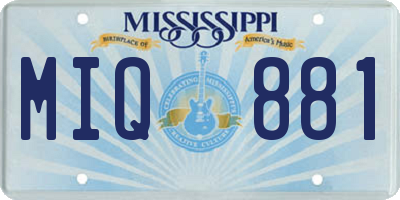 MS license plate MIQ881