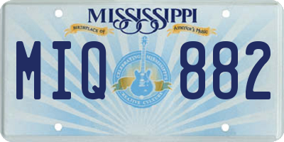 MS license plate MIQ882