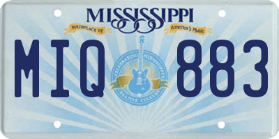 MS license plate MIQ883