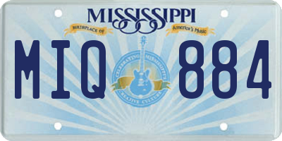 MS license plate MIQ884