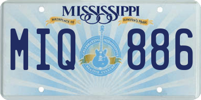 MS license plate MIQ886