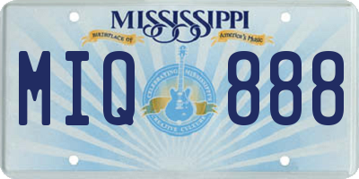 MS license plate MIQ888