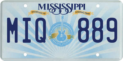 MS license plate MIQ889