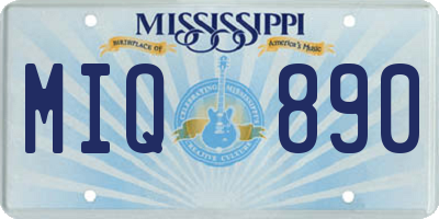 MS license plate MIQ890