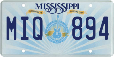 MS license plate MIQ894