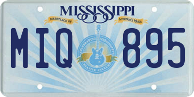 MS license plate MIQ895