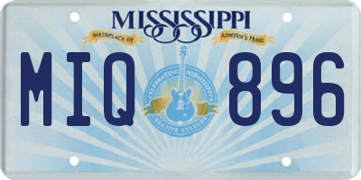 MS license plate MIQ896