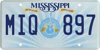 MS license plate MIQ897