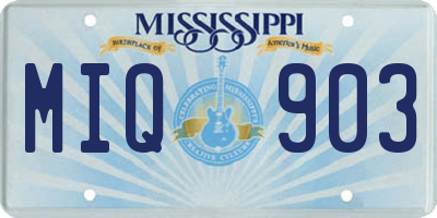 MS license plate MIQ903