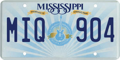 MS license plate MIQ904