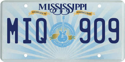MS license plate MIQ909