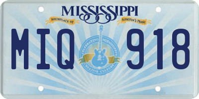 MS license plate MIQ918