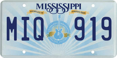MS license plate MIQ919