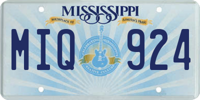 MS license plate MIQ924