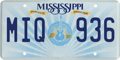 MS license plate MIQ936