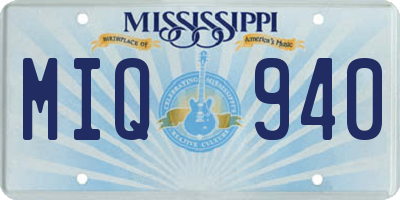 MS license plate MIQ940