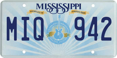MS license plate MIQ942