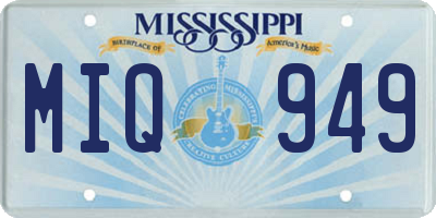 MS license plate MIQ949