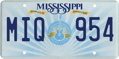 MS license plate MIQ954