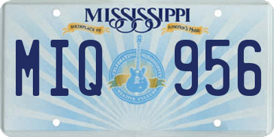 MS license plate MIQ956