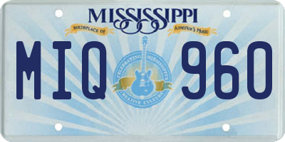 MS license plate MIQ960