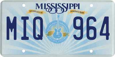 MS license plate MIQ964