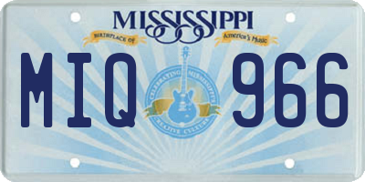 MS license plate MIQ966