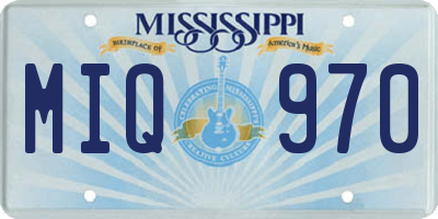 MS license plate MIQ970
