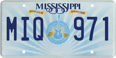 MS license plate MIQ971