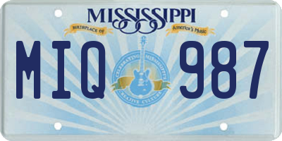 MS license plate MIQ987