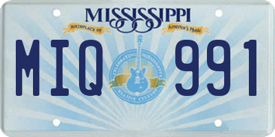 MS license plate MIQ991