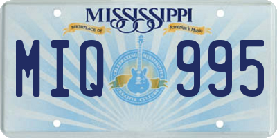 MS license plate MIQ995
