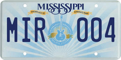 MS license plate MIR004