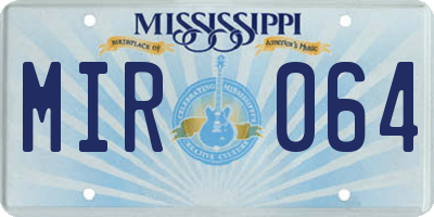 MS license plate MIR064