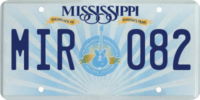 MS license plate MIR082