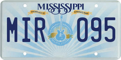 MS license plate MIR095