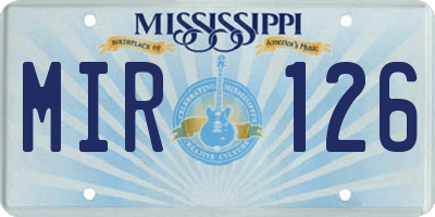 MS license plate MIR126