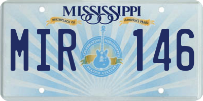 MS license plate MIR146