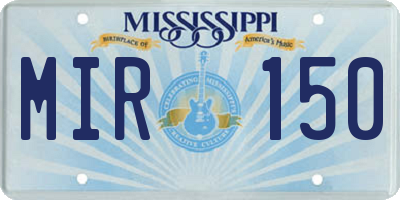 MS license plate MIR150