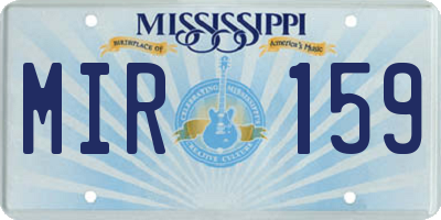MS license plate MIR159